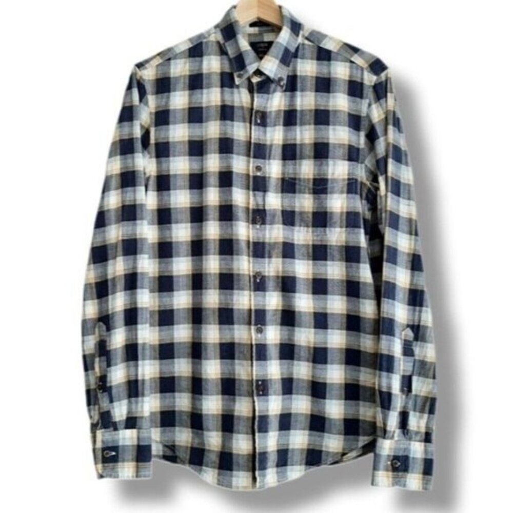 J. CREW Homespun Slim Plaid Button Down Casual Shirt men's Sz S